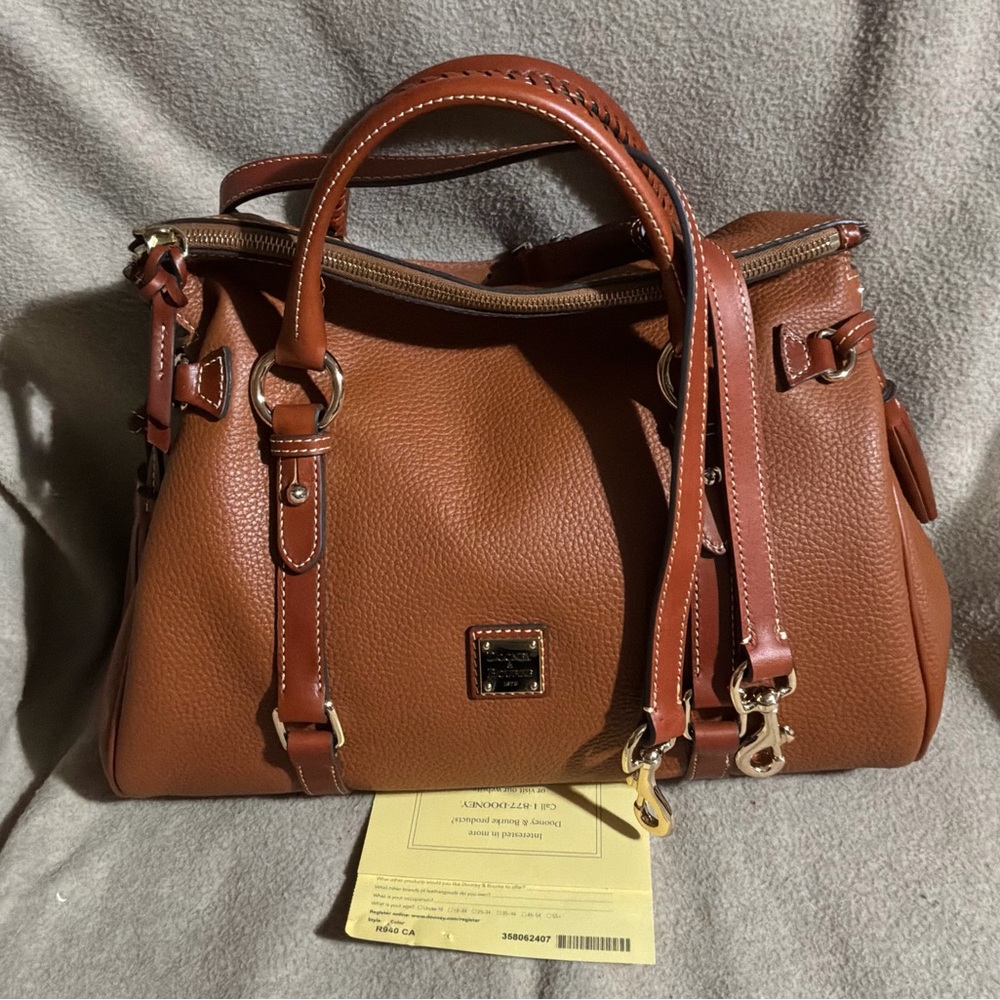 NWOT Dooney & Bourke Pebble Grain Large Satchel, Color Desert, very very nice